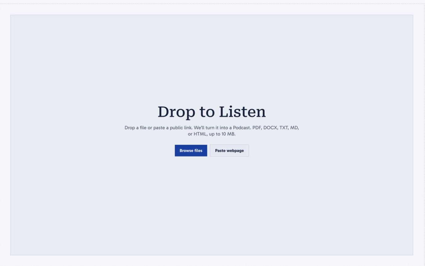 Bri’s Drop page with Browse files and Paste webpage actions